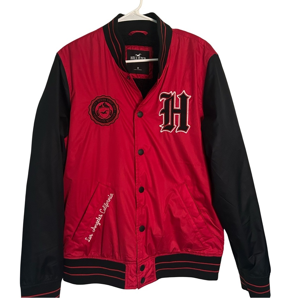 Hollister Red and Black Los Angeles Varsity letter Jacket
